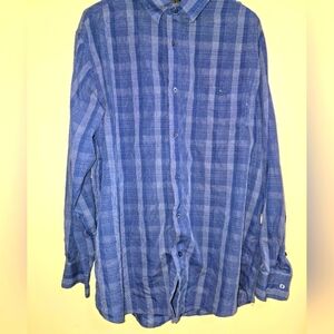 NWOT - R&R Blue Casual Checkered Men's Shirt - XL